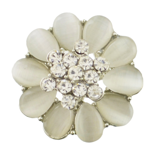 P-0386 New Fashion Gold Silver Plated Alloy Pearl Flower Shape Crystal Rhinestone Scarf Buckle Brooch Women & Girl Accessory