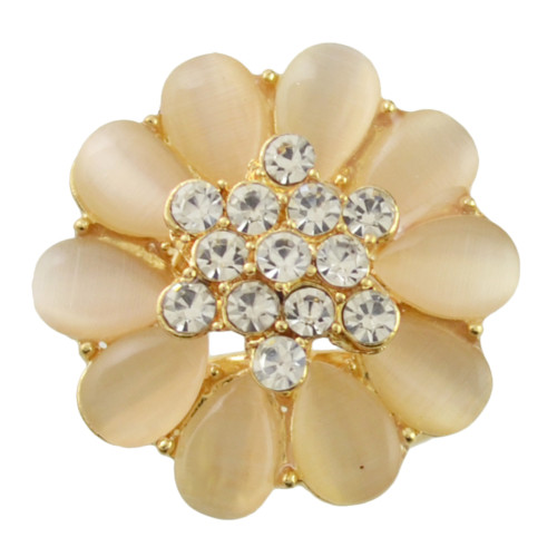 P-0386 New Fashion Gold Silver Plated Alloy Pearl Flower Shape Crystal Rhinestone Scarf Buckle Brooch Women & Girl Accessory