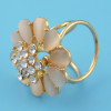 P-0386 New Fashion Gold Silver Plated Alloy Pearl Flower Shape Crystal Rhinestone Scarf Buckle Brooch Women & Girl Accessory