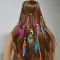 F-0469 Handmade Ethnic Tribal Gypsy Turkish Rope Wood Beads Feather Hairband Hair Clip Hair Jewelry For Women & Girls Jewelry