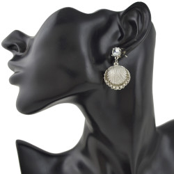 E-4380 Fashion New Arrival Shell Pearl Crystal Charm Sea Earring for Women Jewelry