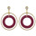E-4387 3 Colors Korean Style Gold Plated Hoop Acrylic Circle Crystal Dangle Earrings
