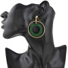E-4387 3 Colors Korean Style Gold Plated Hoop Acrylic Circle Crystal Dangle Earrings