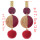 E-4385 New Fashion Gold Plated red grey Acrylic Ball pendant Earrings Accessories