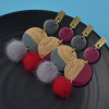 E-4385 New Fashion Gold Plated red grey Acrylic Ball pendant Earrings Accessories