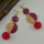 E-4385 New Fashion Gold Plated red grey Acrylic Ball pendant Earrings Accessories