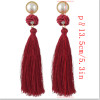 E-4389 6 Colors Bohemian Thread Tassel Pearl Drop Earrings for Women Ladies Party Anniversary Birthday Gift