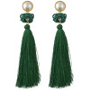 E-4389 6 Colors Bohemian Thread Tassel Pearl Drop Earrings for Women Ladies Party Anniversary Birthday Gift
