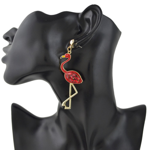 E-4393 Fashion New Arrival Swan shape Crystal Charm Enamel Luxury Earring for Women Pendant Earring