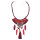 N-6959 Bohemian Thread Feather Acrylic Gem Leather Pendant Necklace