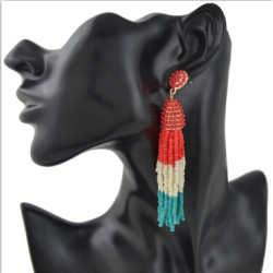 E-4394 Fashion Colorful Resin Beads Statement Earrings for Women Wedding Party Jewelry Birtday Gift