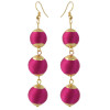 E-4397 7 Colors Cute Thread Pom Pom Ball Drop Earrings for Women Ladies Party Fashion Jewelry