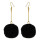 E-4395 5 Colors Cute Gold Plated Woolen Pom Pom Earrings