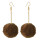 E-4395 5 Colors Cute Gold Plated Woolen Pom Pom Earrings