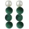 E-4396 7 Colors Pearl Pom Pom Ball Statement Drop Earrings for Women Ladies Weddding Party Fashion Accessories