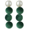 E-4396 7 Colors Pearl Pom Pom Ball Statement Drop Earrings for Women Ladies Weddding Party Fashion Accessories