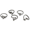 R-1490 5Pcs/Set Bohemain Black Alloy Midi Finger Rings for Women Wedding Party Fashion Jewelry
