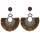 E-4398 New Fashion Vintage Style Carving Metal Button Shape Thread Dangle Earrings