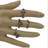 R-1491 5Pcs/Set Bohemain Black Alloy Midi Finger Rings for Women Wedding Party Fashion Jewelry