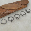 R-1491 5Pcs/Set Bohemain Black Alloy Midi Finger Rings for Women Wedding Party Fashion Jewelry