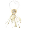 N-6966 Bohemian Style Dream Catcher Feather Stone Thread Tassel Statement Necklace