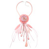 N-6966 Bohemian Style Dream Catcher Feather Stone Thread Tassel Statement Necklace