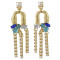 E-4403 4Colors Fashion Gold Metal Pearl Rhinestone Statement Drop Earrings for Women Ladies Wedding Party Jewelry