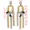 E-4403 4Colors Fashion Gold Metal Pearl Rhinestone Statement Drop Earrings for Women Ladies Wedding Party Jewelry