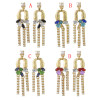 E-4403 4Colors Fashion Gold Metal Pearl Rhinestone Statement Drop Earrings for Women Ladies Wedding Party Jewelry