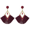 E-4408 3 Colors Bohemian Long Fringe Tassel Drop Earrings for Women Wedding Party Birthday Gift