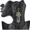 E-4413 2 style Fashion Vintage Hook Bohemian Carving Flower Tassel Earring for Women Jewelry