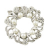 P-0387 New Fashion personality Gold Silver Plated Alloy Pearl Crystal Rhinestone Scarf Buckle Brooch Accessory