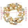 P-0387 New Fashion personality Gold Silver Plated Alloy Pearl Crystal Rhinestone Scarf Buckle Brooch Accessory