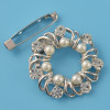 P-0387 New Fashion personality Gold Silver Plated Alloy Pearl Crystal Rhinestone Scarf Buckle Brooch Accessory