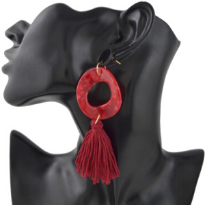 E-4409 Fashion Women Acrylic Thread Tassel Long Drop Earrings Bohemian Wedding Party Jewelry