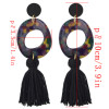E-4409 Fashion Women Acrylic Thread Tassel Long Drop Earrings Bohemian Wedding Party Jewelry