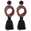 E-4409 Fashion Women Acrylic Thread Tassel Long Drop Earrings Bohemian Wedding Party Jewelry
