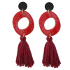 E-4409 Fashion Women Acrylic Thread Tassel Long Drop Earrings Bohemian Wedding Party Jewelry