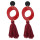 E-4409 Fashion Women Acrylic Thread Tassel Long Drop Earrings Bohemian Wedding Party Jewelry