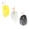 E-4410 1 pc Long Feathers Drop Earrings Tassel Chain Small Gold Pigeon Pendant Hook Earring Ear Jewelry