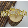 F-0473 Luxury Rhinestone Gold Queen Crown Bridal Headpiece Wedding Hair Accessories