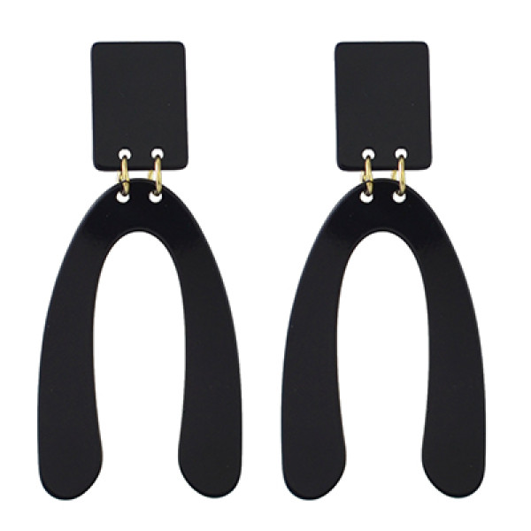 E-4412 Fashion Women Gold Plated Geometric Plastic Earrings