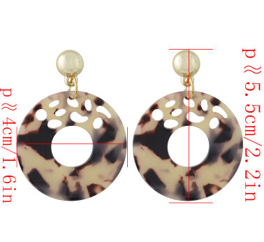 E-4419 5 Colors Fashion Round Acrylic Drop Earrings for Women Bohemian Wedding Party Jewelry