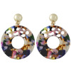 E-4419 5 Colors Fashion Round Acrylic Drop Earrings for Women Bohemian Wedding Party Jewelry