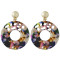 E-4419 5 Colors Fashion Round Acrylic Drop Earrings for Women Bohemian Wedding Party Jewelry