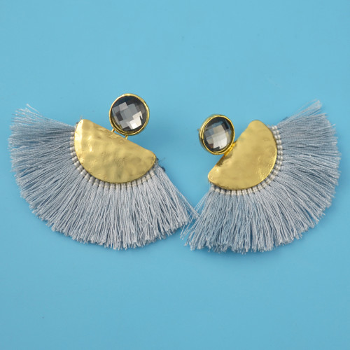 E-4418 3 Colors Bohemian Gold Plated Crystal Long thread Tassel Drop Earrings Jewelry