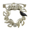 P-0390 Fashion Gold Silver Plated Alloy Crystal Rhinestone Scarf Buckle Brooch Accessory Women's Wedding Gift