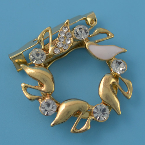 P-0390 Fashion Gold Silver Plated Alloy Crystal Rhinestone Scarf Buckle Brooch Accessory Women's Wedding Gift