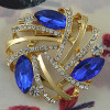 P-0388 Fashion Gold Plated Alloy Crystal Rhinestone Flower Scarf Buckle Brooch Accessory