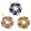 P-0389 Generous Shining Gold Plated Alloy Full Crystal Rhinestones Flower Buckle Brooch Scarf Accessories